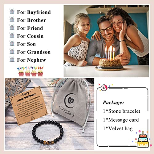 Upromi 30Th Birthday Gifts For Him, 30Th Birthday Decorations For Him, 30 Year Old Birthday Gifts For Men, Happy Birthday Bracelet Gifts For 30 Year Old Men Him Boyfriend Son Brother #TOP5