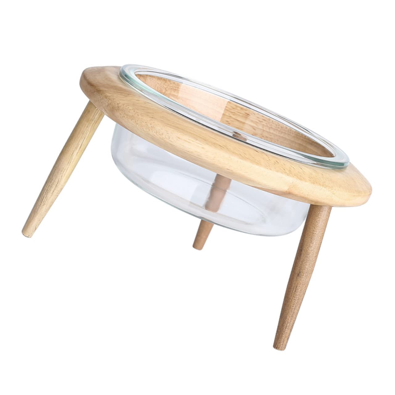 Holzgestell Erhöhter Sauber für Futternapf Glas mit Schonend für Hals Haustiere und Fressen und Trinken
