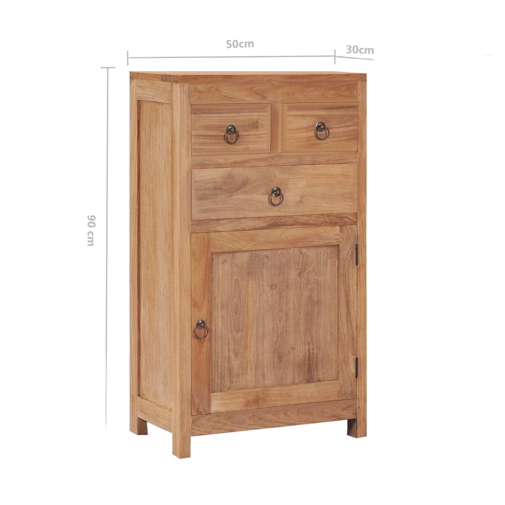Kredens 50 x 30 x 90 cm z litego drewna tekowego, skrzynia drawers, komoda, szafka na korytarz, szafka na komody, szafka na pranie do sypialni