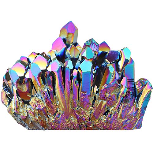 Cristal de roche géode de quartz titane mookaitedecor arc-en-ciel - 2