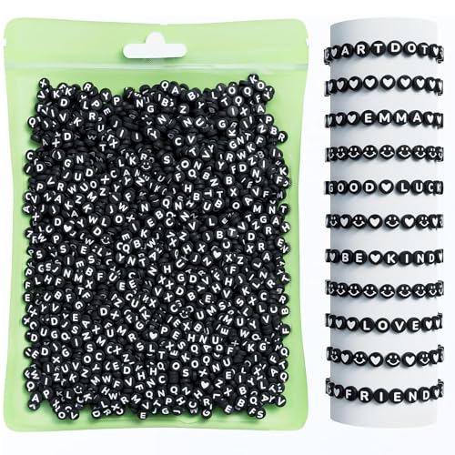 ARTDOT 800 Pieces Assortment Letter Beads for Friendship Bracelets Making Kit, 28 Styles Jewelry Making Supplies Alphabet Beads Set Preppy Crafts Art