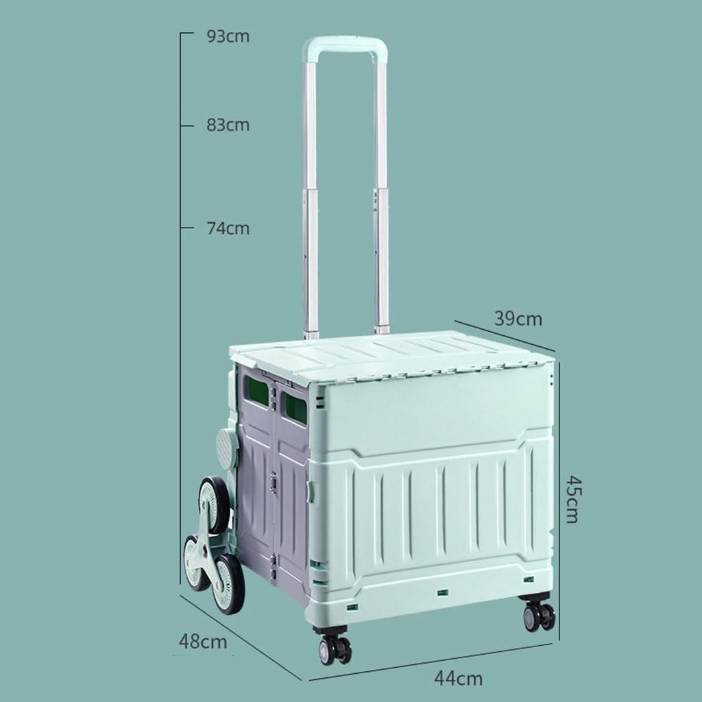 Foldable Shopping Cart with Swivel Wheels, Telescopic Handle - Ideal for Grocery, Office, Storage & Easy Transport - Lightweight, Durable, Compact Design