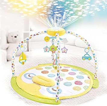 Abhsant Baby Play Mat Gyms Playmats Gym Pedal Piano Toy with Music and Starry Sky Projection Suitable from Birth 0 Month + Child