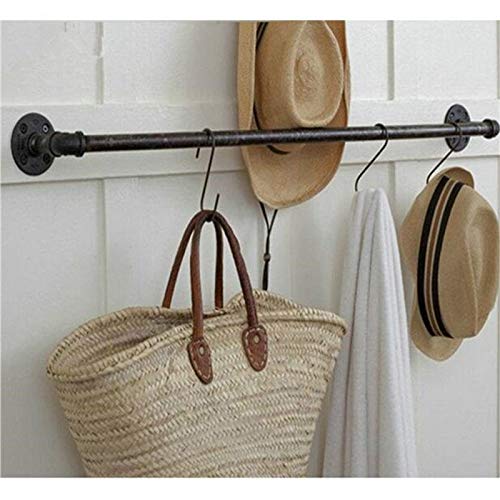 eSynic Tube de tringle à vêtements 60 cm Tenture murale en fer en forme de U industriel type de décoration antique industrielle