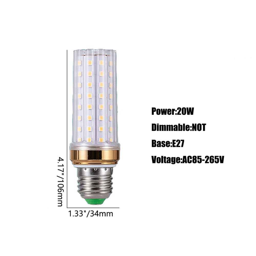 200-W-Äquivalent, LED-Glühbirne, 20 W und 24 W, 3000 K, Warmweiß, 6000 K, Tageslichtweiß, E27-Sockel, Nicht dimmbare LED-Glühbirne, Standardersatz, 10er-Pack