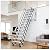 11 Steps Wall-Mounted Folding Stairs, Metal Anti-Slip Retractable Attic Ladder, Pull Down System with 2 Side Rails, for Home Indoor Outdoor/Storehouse/Basement (11 Steps)