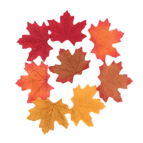 Sun Goodtimes Package of Approximately 200 Assorted Rich Fall Colored Silk Maple Leaves for Weddings, Events and Decorating