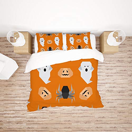 Housse de couette origami polyester King : parure de lit douce sans repassage - 3