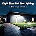 OKPRO Solar Lights Outdoor, 168LED 6500K Flood Light Dusk to Dawn, 8 Sides Solar Outdoor Lights with Motion Sensor, IP66 Waterproof Solar Street Lights Outdoor for Yard, Pools(2 Pack)