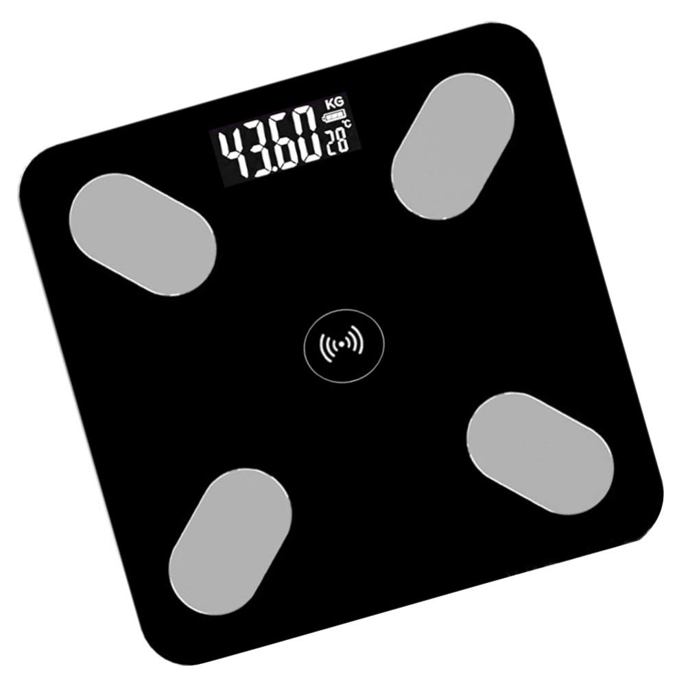 Uonlytech Báscula Electrónica De Salud Inteligente Báscula De Grasa Corporal Medición De Peso Corporal Para Uso Casa Negro