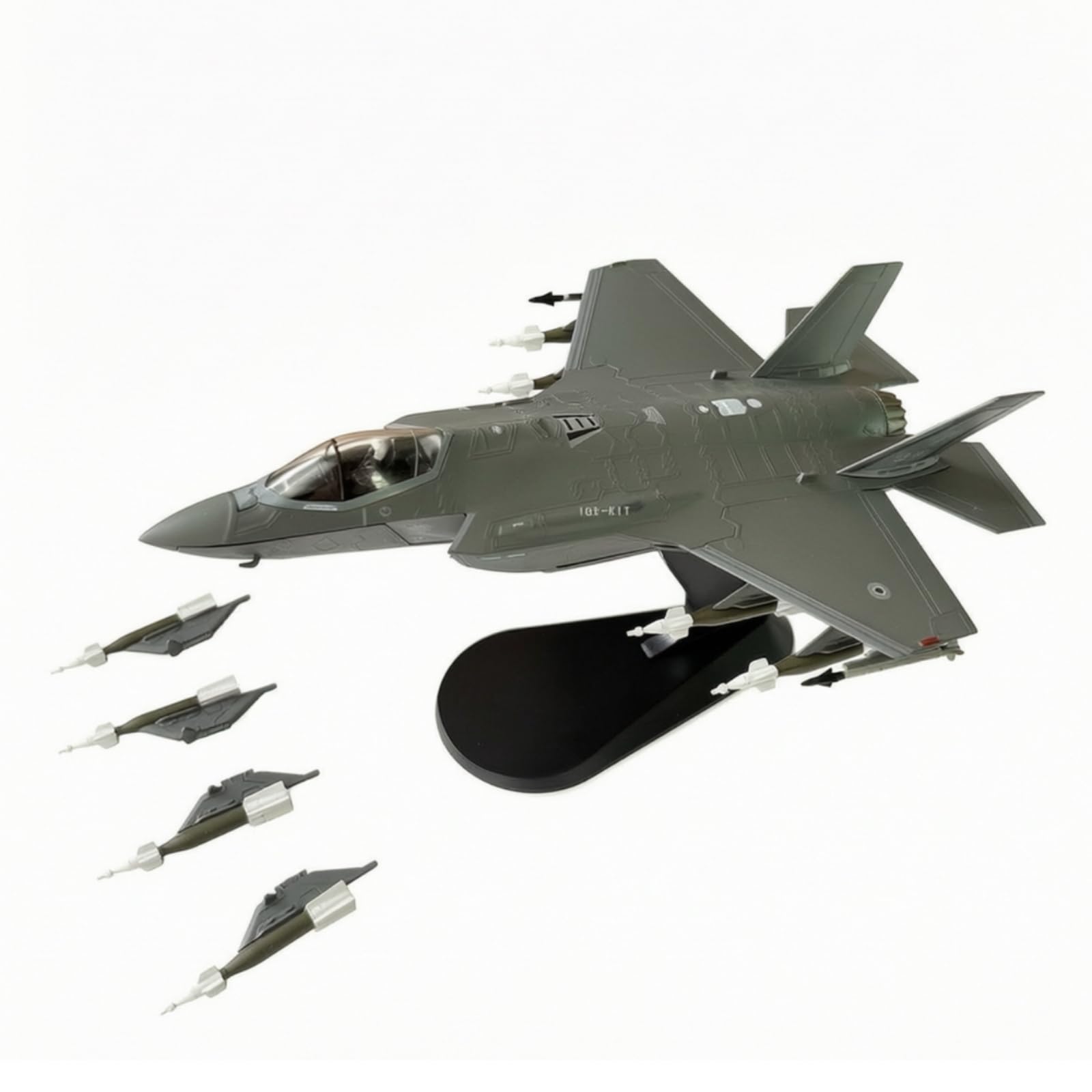 Aereo Statico F 35A Modello 1 72 Aereo da Caccia Jet Miniatura Maquette in Lega con Supporto Espositivo Profilo Rimovibili Adatto per Ufficio Collezione