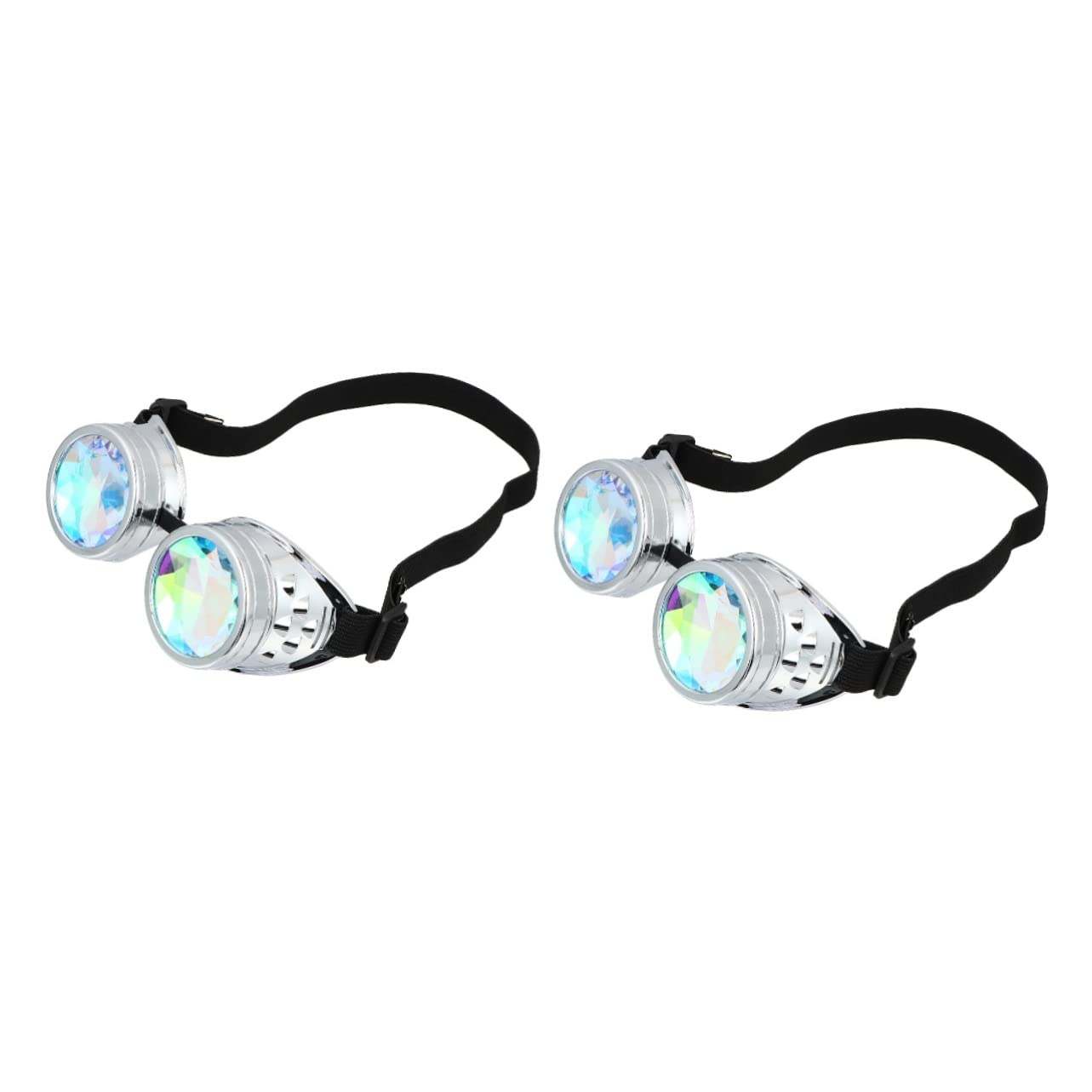 jojofuny 2piezas Gafas Steampunk Kaleidoscópicas Lentes De Cristal Arcoíris Para Fiesta y Cosplay Diseño Único y Divertido Para Adultos y Accesorio Para Temáticas y Eventos Nocturnos