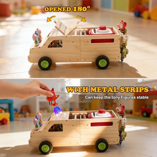 Image of Storage for Toniebox 2 and Toniebox 1 Tonie Figures Characters Shelf,Magnetic Organizer for 30+ Figures, Tonieplay Games & Controller, Wooden Magnetic Shelf for Kids