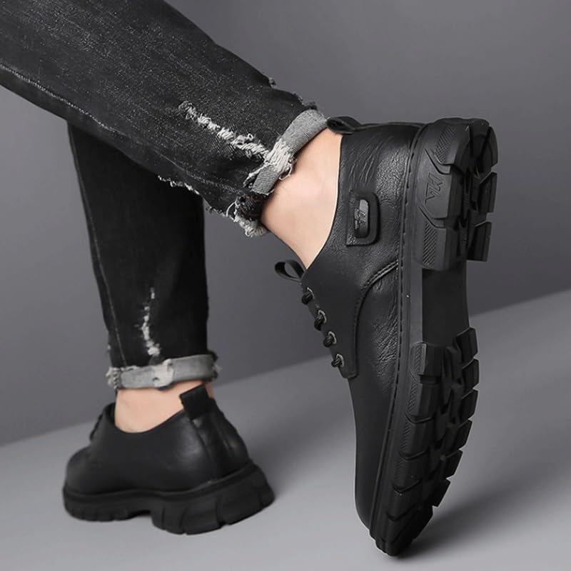 Men's Classic Lace-up Formal Oxford Comfortable Non-Slip Low Top Business Work Shoes Mens Genuine Leather Lace-Up Vintage Oxfords3
