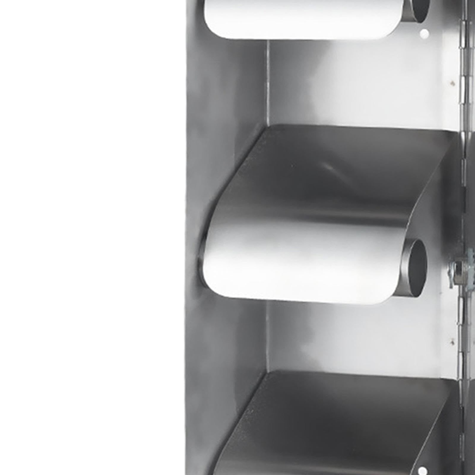 Porta Carta igienica Distributore di Carta igienica in Acciaio Inox Decor Organizer Bloccabile Contiene 3 Rotoli di Carta igienica, Argent