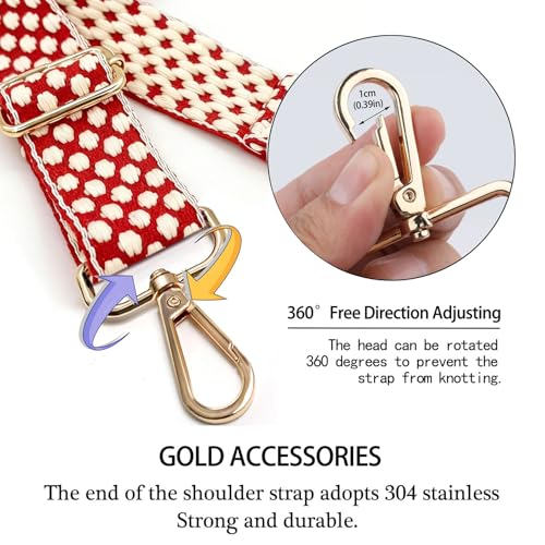 Image of Dsigo Purse Strap, 1.5 inch Wide Gold Alloy Buckle Floral Printing Crossbody Shoulder Strap for Bag Handbag Crossbody Bags