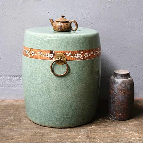 WNYAILLL Taburete de jardín con Tambor de cerámica Chinoiserie, Taburete de Exterior, Mesa Auxiliar for Cambiar Zapatos, Ideal para reposapiés pequeño