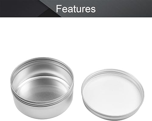 Vista 152 de Othmro Latas redondas de aluminio para tapas de metal, con tapa de rosca de 2.0 fl oz/2 onzas, 2.677 x 0.984 in (D* H) contenedores de aluminio