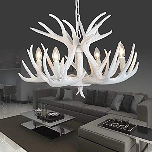 Lustre bois de cerf pour salle à manger rétro et restaurant cosy