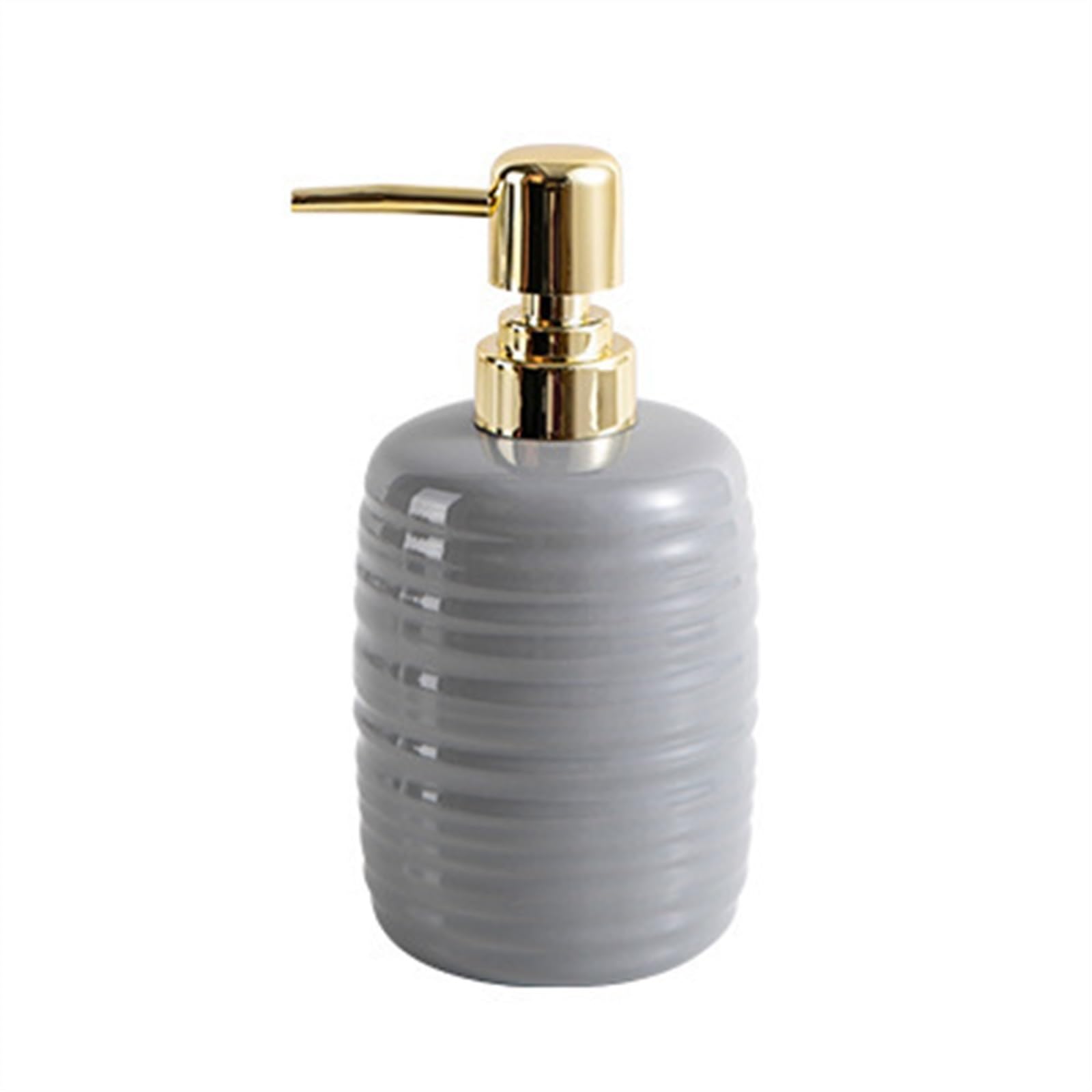 Cyairong-22 Gris Soap Dispenser 13.5Oz Modern Ceramic Soap Dispenser Electroplated Abs Pumps Bottles Bathroom Kitchen Décor For Counter