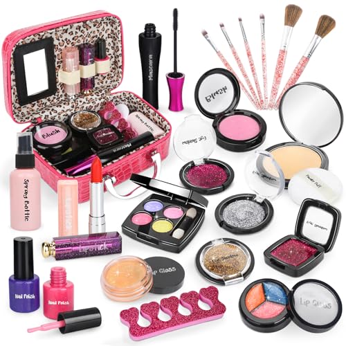 Kids Makeup Set for Girls | Washable Non-Toxic Kids Makeup Kit | Real Pretend Play Princess Set | Birthday for Girls Age 5 6 7 8 9 10 11 12