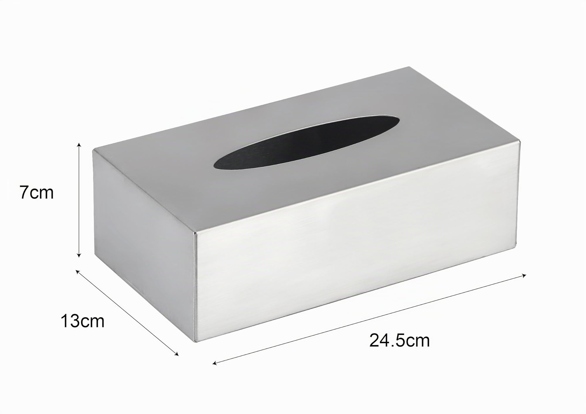 axentia Scatola Porta fazzoletti Rettangolare, Dispenser fazzoletti in Acciaio Inox Spazzolato Opaco, Adatto per Montaggio a Parete, ca. 24,5 x 13 x 7 cm