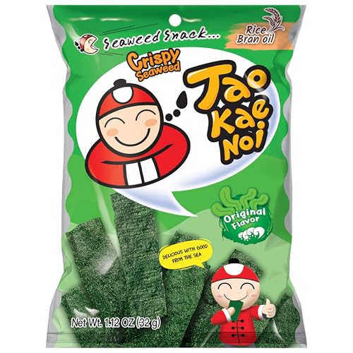 Tao Kae Noi Crispy Seaweed Snack Original, knuspriger Algensnack,...