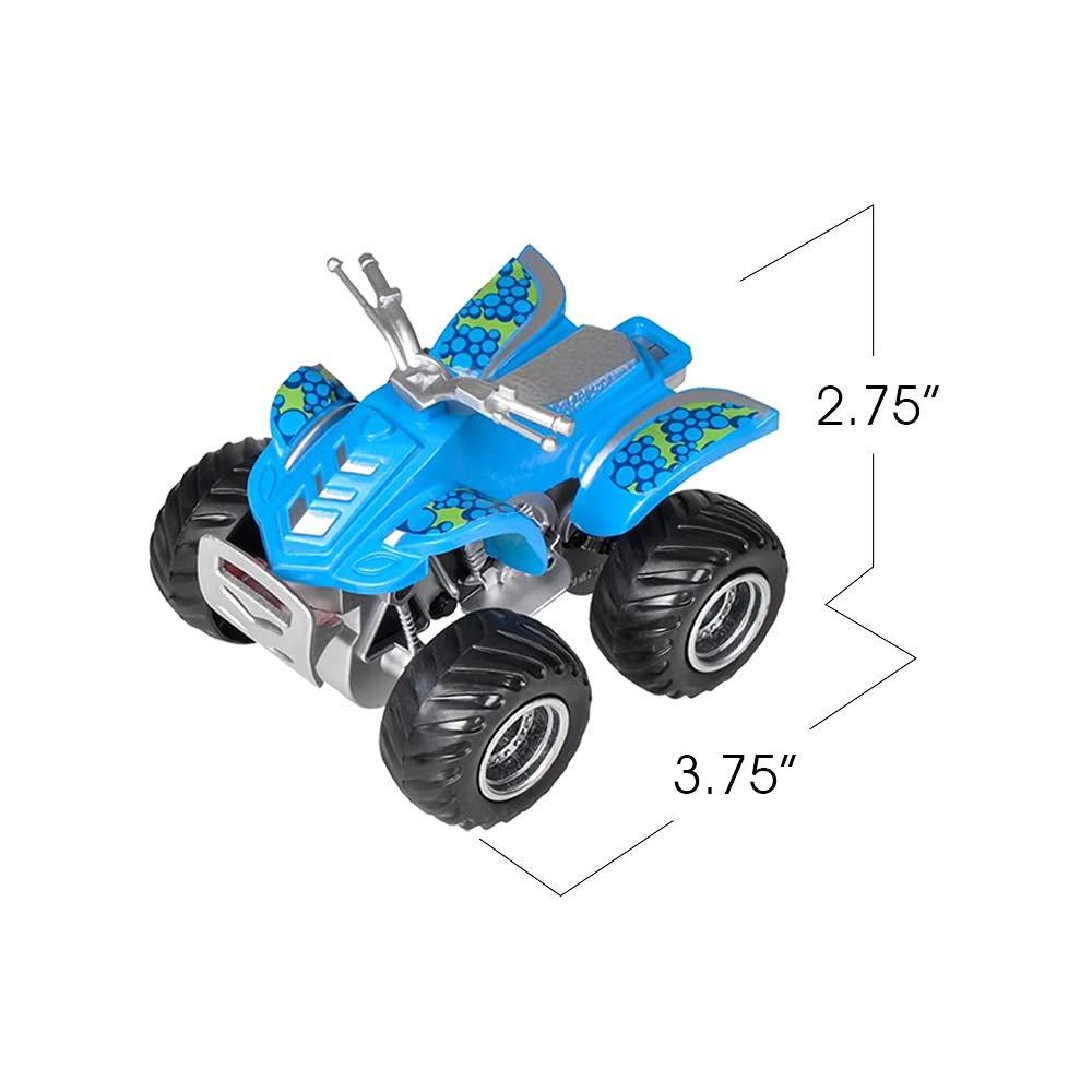 Land & Sea Friction ATV Set de 2, autos de juguete Push n Go con diseños divertidos, regalos de fiesta de cumpleaños geniales para niños, regalos de juego de simulación para niños y 3