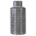 Mikasa Blue Crackle Ceramic Canister, Store Small Household Items or Display Faux Florals, 6 X 12.5 INCH, Black and White
