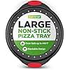 NutriChef 13-Inch Nonstick Pizza Tray - Round Carbon Steel Non-Stick Pizza Pan with Perforated Holes, Premium Bakeware Pizza Screen with Silicone Grip Handles, Dishwasher Safe - NCBPIZ1