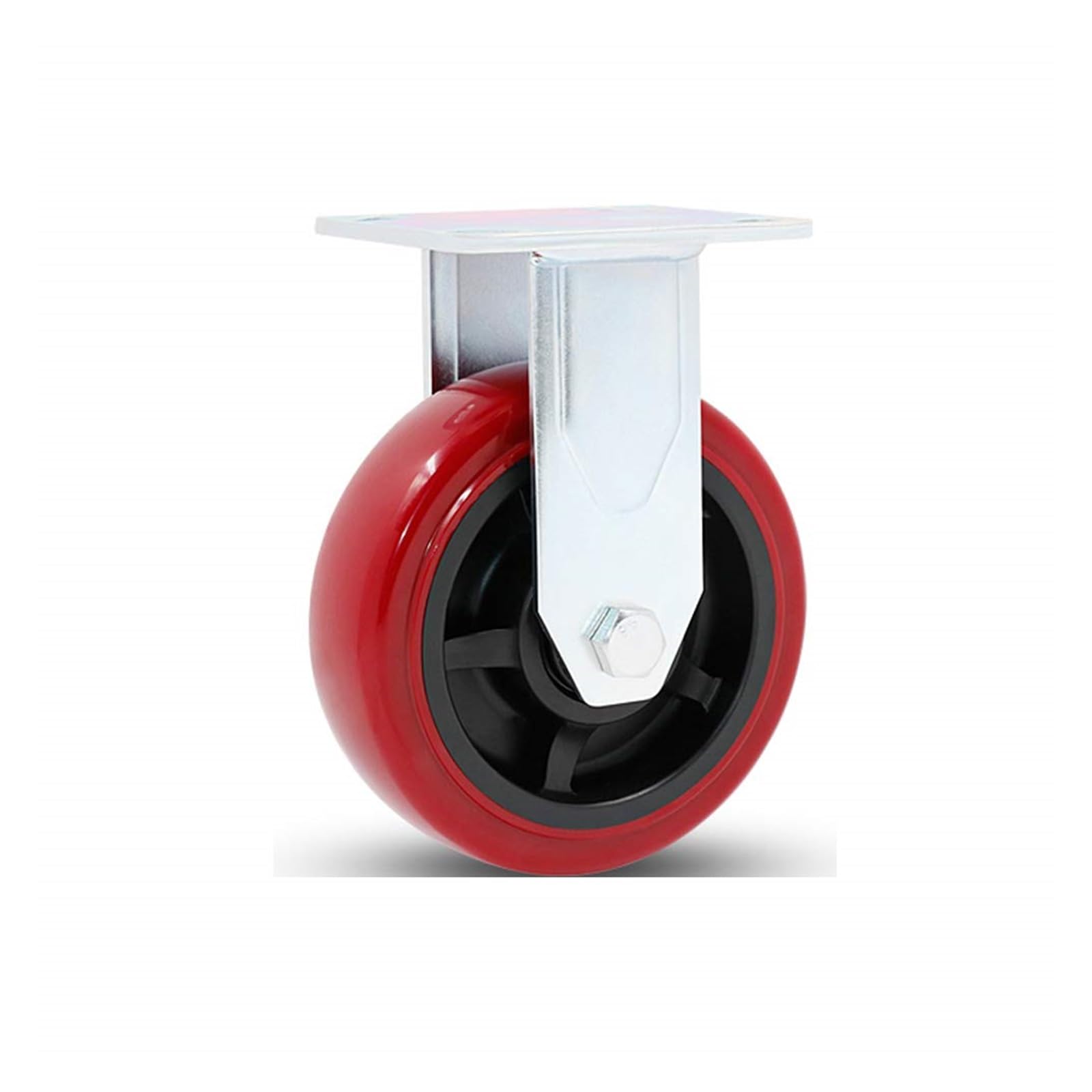 GYEQXKT Heavy Duty Stem Casters - Industrial Swivel Wheels with Red Polyurethane for Large Furniture & Trolleys -Plate Casters for Workbenches & Equipment