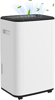 HOMCOM 20L/Day 6000mL Portable Quiet Dehumidifier with Auto Defog, 24H Timer, 3 Dehumidifying Modes, Electric Moisture Air Dehumidifier for Home Laundry Basement