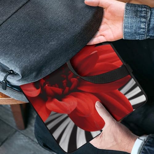 Housse ordinateur portable à fleurs rouges pour PC et tablette