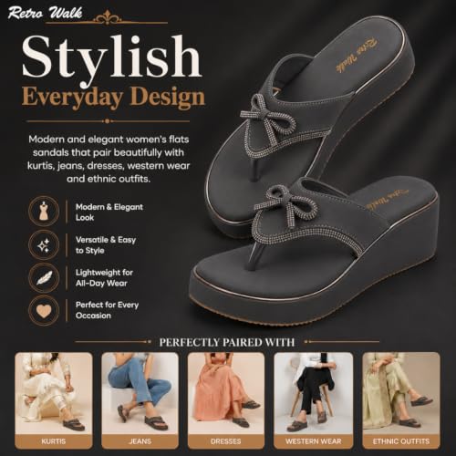 Image of Women Soft Synthetic Embellished Comfort Flats for Casual Ethnic |TPR Sole Slip On Sandalsfor Women & Girls | Lightweight Chappals for Ladies