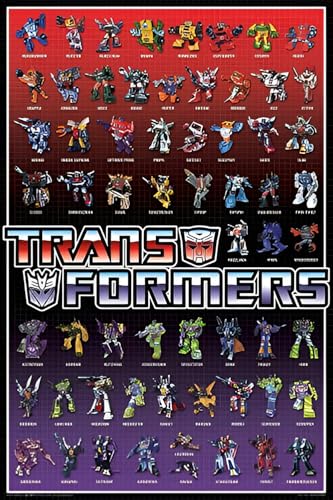 Buyartforless The Transformers 59 Personnages 36 x 24 Art Poster Print Décoration Murale Movie Série TV Science Fiction