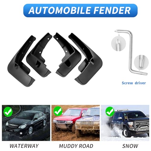 Image of Custom Fit for Mud Flaps Lexus ES 350 / ES 300h 2019-2024 Mud Splash Guard Front and Rear 4-PC Set