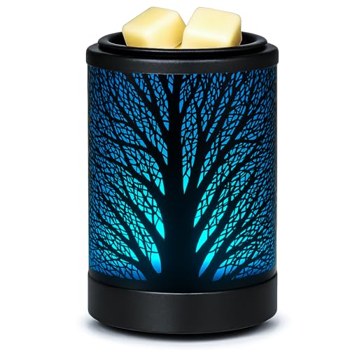 MeplLivs Wax Melt Warmer Electric Wax Warmer PTC Heating Plate with 7 Colors LED Changing Light...