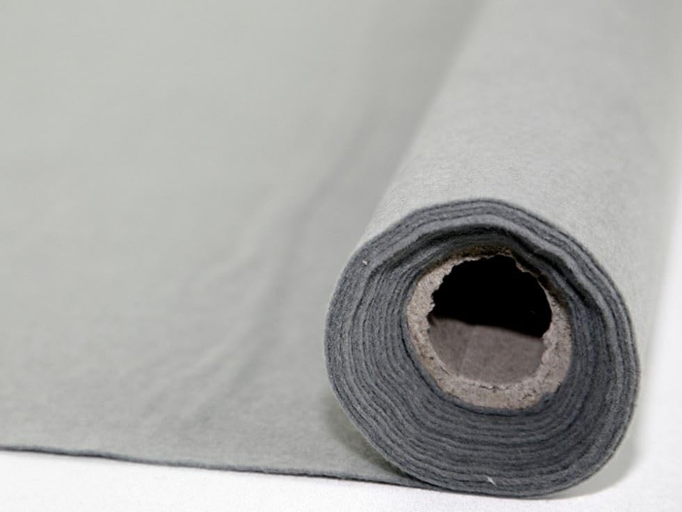 Minerva Rollo de tela de fieltro acrílico (paquete económico) para hacer juguetes, manualidades y bricolaje, color gris, por rollo de 10 metros