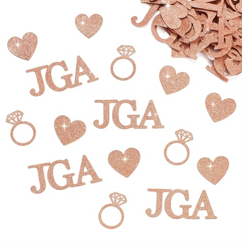 Luxoraiova JGA Accessoires Frauen, 100 Stück Konfetti Roségold, Glitzer Hochzeit Tischdeko, Junggesellenabschied Deko, Team Braut Party Deko, Streudeko für Frauen Tischdekoration