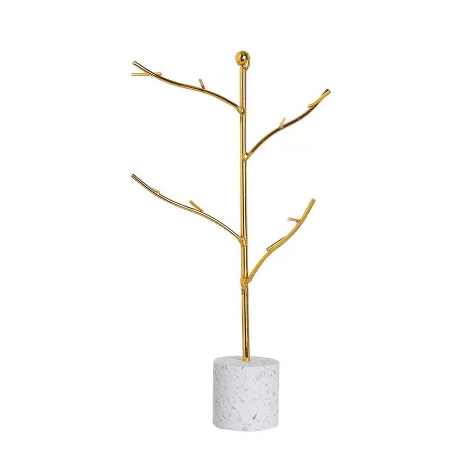 Stojak na biżuterię Tree Branch Metal Jewelry Stand with Terrazzo Base