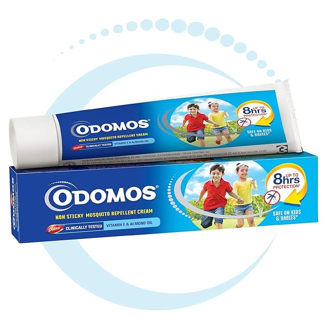 Odomos Non-Sticky Mosquito Repellent Cream with Vitamin E & Almond 100 Gm Pack of 2
