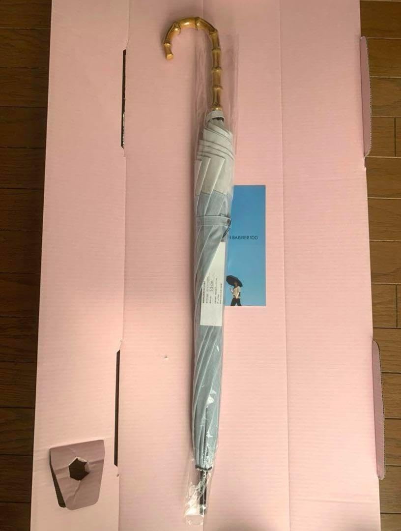 サンバリア100 日傘 Mサイズ コンビmoku (ブルー,竹手元) サンバリア サンバリア100 日傘 Mサイズ コンビmoku (ブルー,竹手元) サンバリア