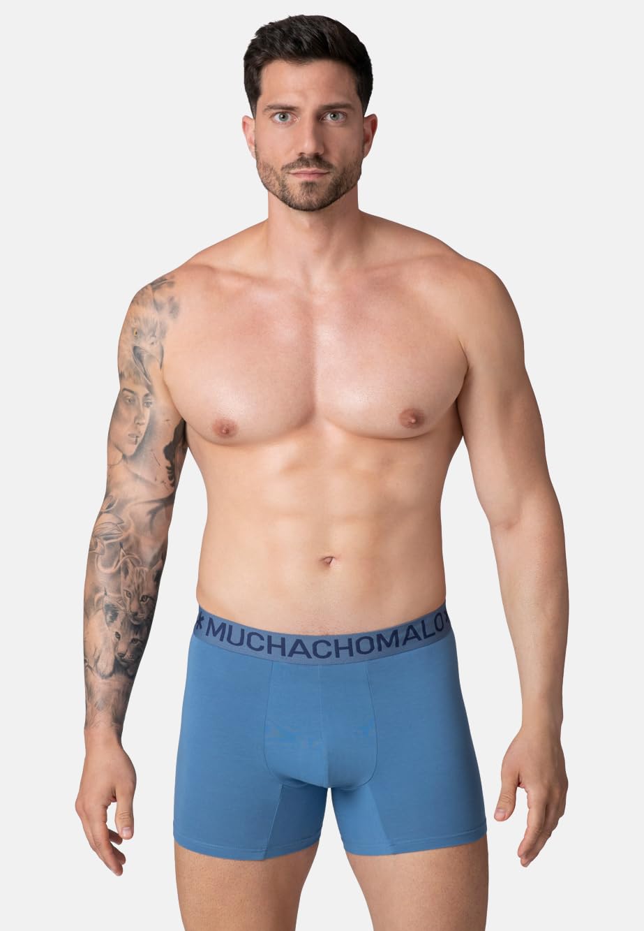 Muchachomalo Calzoncillos para Hombre, Ropa Interior Lisa de Algodón para Hombre, Pack de 2 Unidades, Bóxers Lisos de Corte Clásico con Cintura Elástica