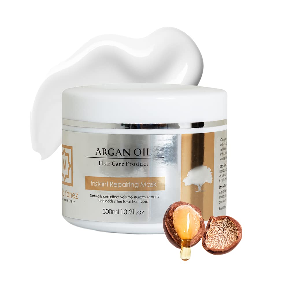 Amazon.com: Instant Repairing Argan Oil Mask by Maria Yanez, Hydrating Hair  Treatment Therapy, Repair Dry Damaged hair, Ideal for Color Treated &  Bleached Hair - 10.2 Oz, Organic : Beauty & Personal Care