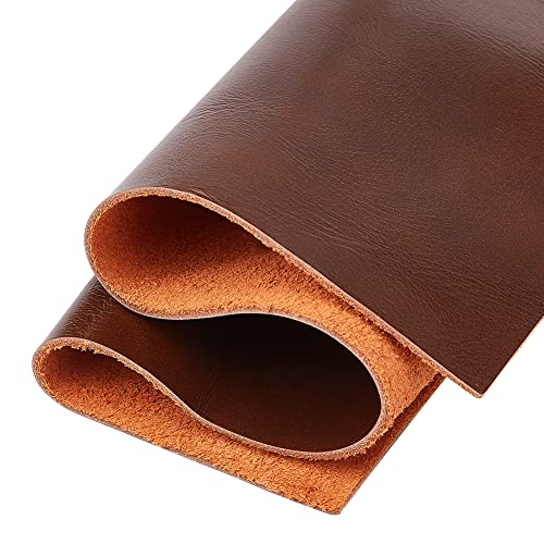 OLYCRAFT 11.8x11.8 Inch Leather Sheets Tooling Leather Square Cowhide Leathers Sheets for Crafts Genuine Leathers 1.5mm Thick for Crafts Tooling Sewing Hobby Wallet Workshop - Coconut Brown