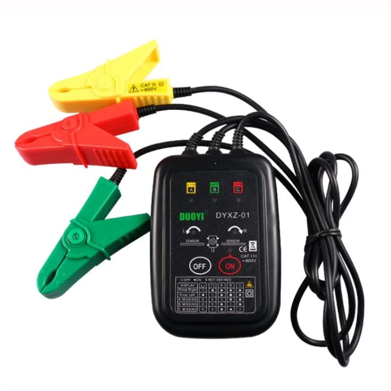DUOYI DYXZ-01 3 Phase Rotation Tester 70V~600V AC Non-Contact Phase Indicator Detectors Circuit LED Break Test Voltage Detector Meter