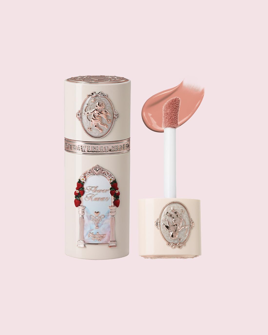 Flower Knows Strawberry Cupid All Day Glow Liquid Blush, Weightless and blendable for a natural, dewy flush all day (05 Rum Cocoa, 7g)