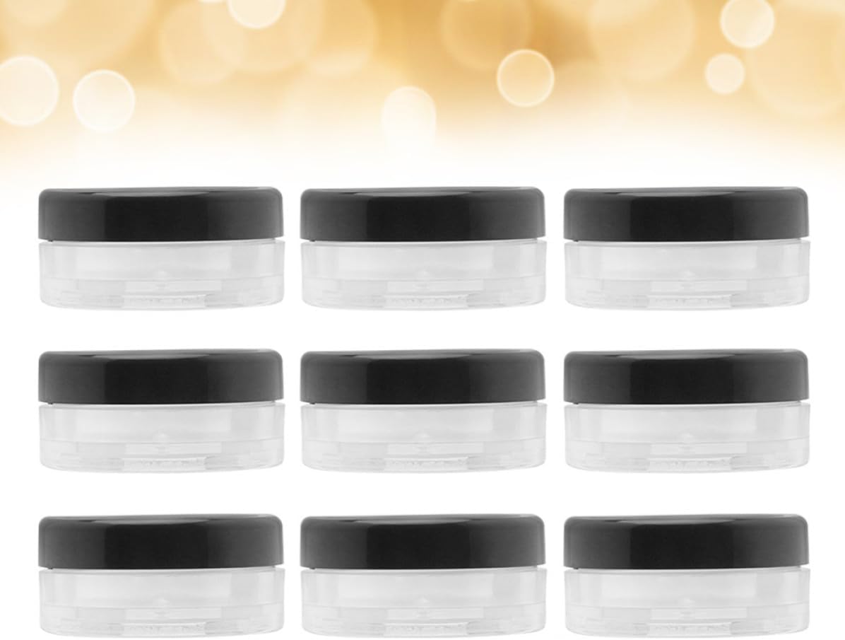 10pcs Portable Compact Loose Powder Boxes 10g Each Plastic Makeup Powder Containers for Home and Daily Use Black Refillable Subpackaging Case to Prevent Spreading