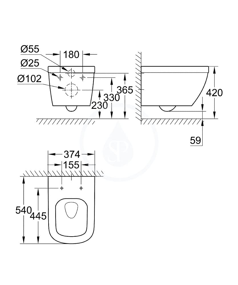 Grohe - Sanitario Euro Inodoro suspendido
