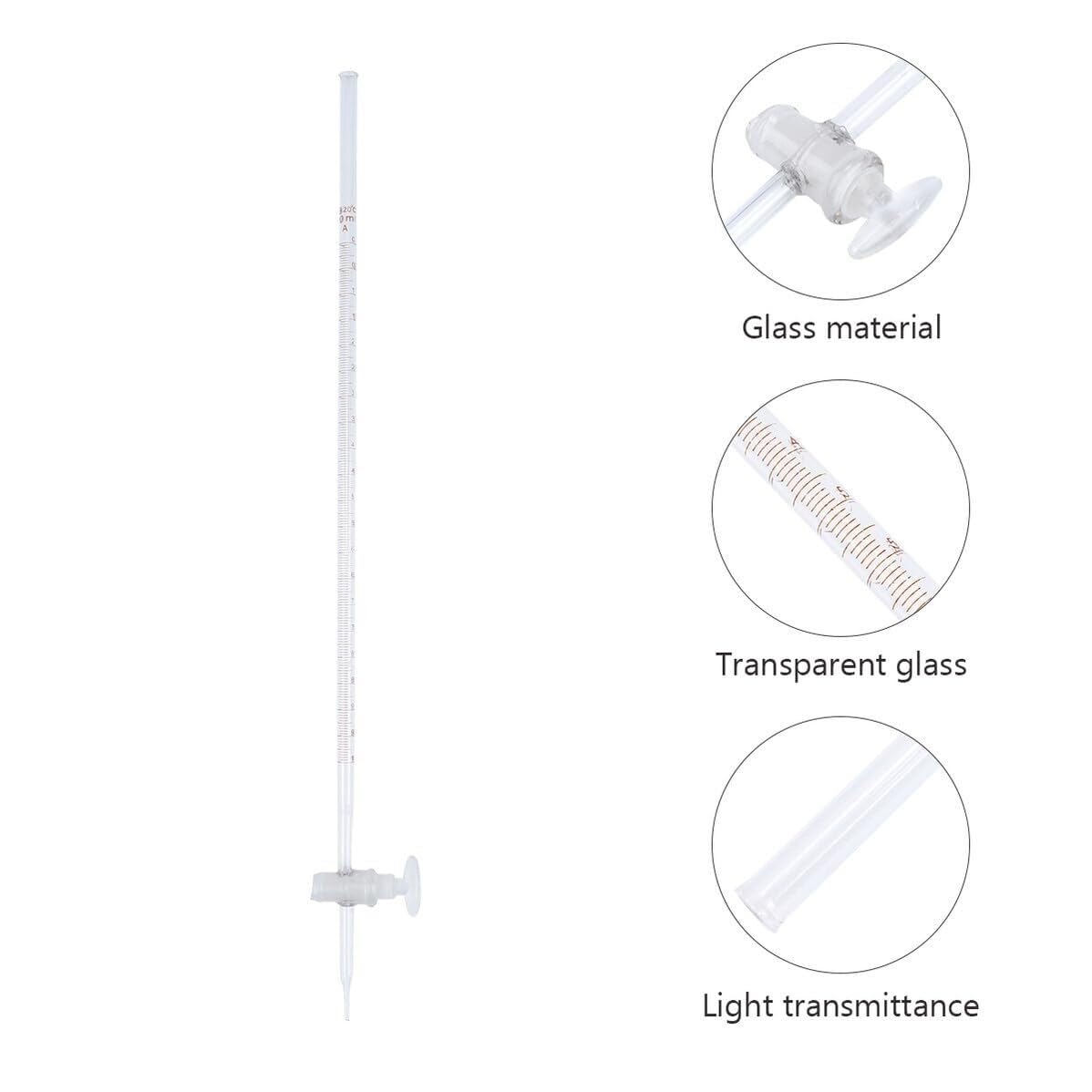 Mikrobureta, Biureta kwasowa 2 szt. Szkło borokrzemianowe 10-50ml Przezroczysta, brązowa Dla Gimnazjum(Transparent,10ml)